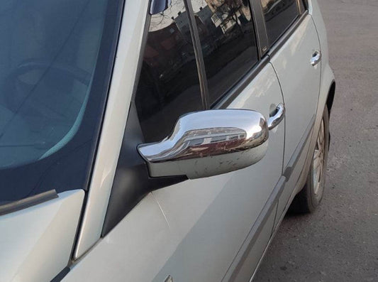 Covers for mirrors (2 pieces, stainless steel) for Renault Scenic/Grand 2003-2009 - Reelken Auto