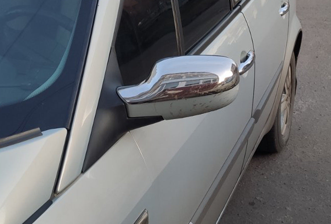 Mirror Covers (2 pcs, Stainless Steel) for Renault Megane II 2004-2009 - image 1