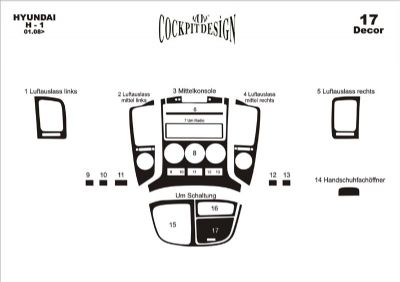 Dashboard Trim Covers (small set) for Hyundai H300, H1, Starex 2008-2020 - image 2