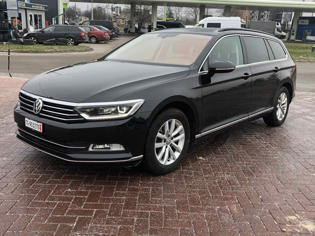 Lining on the front bumper (2015-2018, 3 PCs, stainless steel) for Volkswagen Passat B8 2015-2023 - image 4