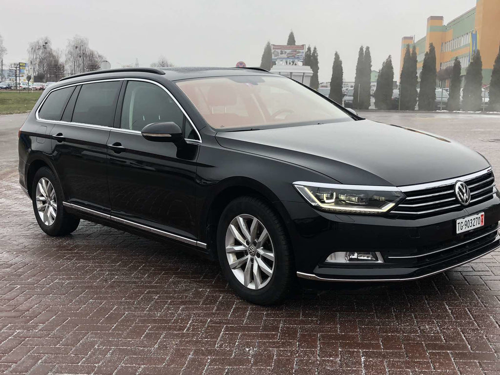 Lining on the front bumper (2015-2018, 3 PCs, stainless steel) for Volkswagen Passat B8 2015-2023 - image 5
