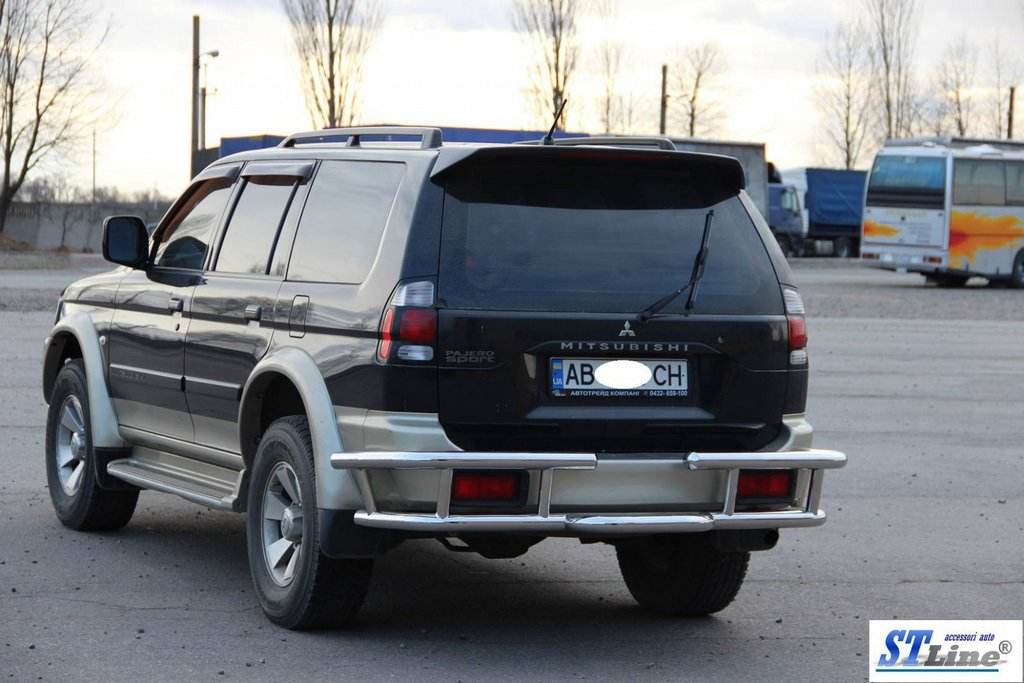 Back protection AK-Special (stainless) for Mitsubishi Pajero Sport 1996-2007 - Reelken Auto