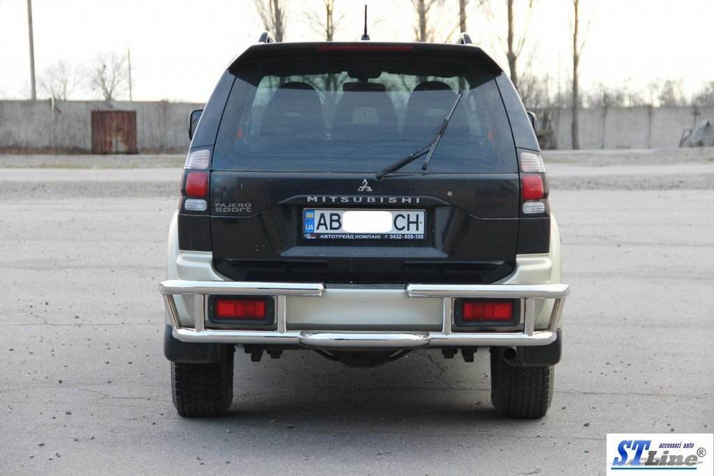 Back protection AK-Special (stainless) for Mitsubishi Pajero Sport 1996-2007 - Reelken Auto