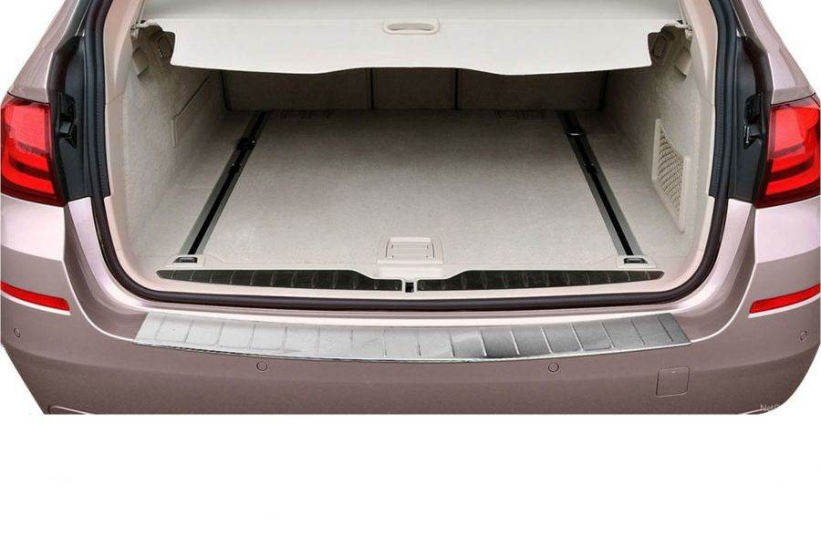 Cover on the rear bumper OmsaLine (SW, stainless steel) for BMW 5 series F-10/11/07 2010-2016 - Reelken Auto