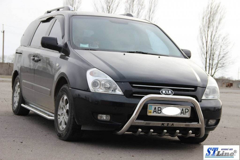 The WT004 bumper guard (stainless) for Kia Carnival 2002-2013 - Reelken Auto