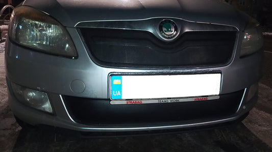 Winter cover on the grille (2011-2014, upper) for Skoda Fabia 2007-2014 - image 2