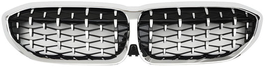 Diamond Silver Kidney Grilles (2018-2022, Chrome Trim) for BMW 3 Series G20/G21 2018- - image 2