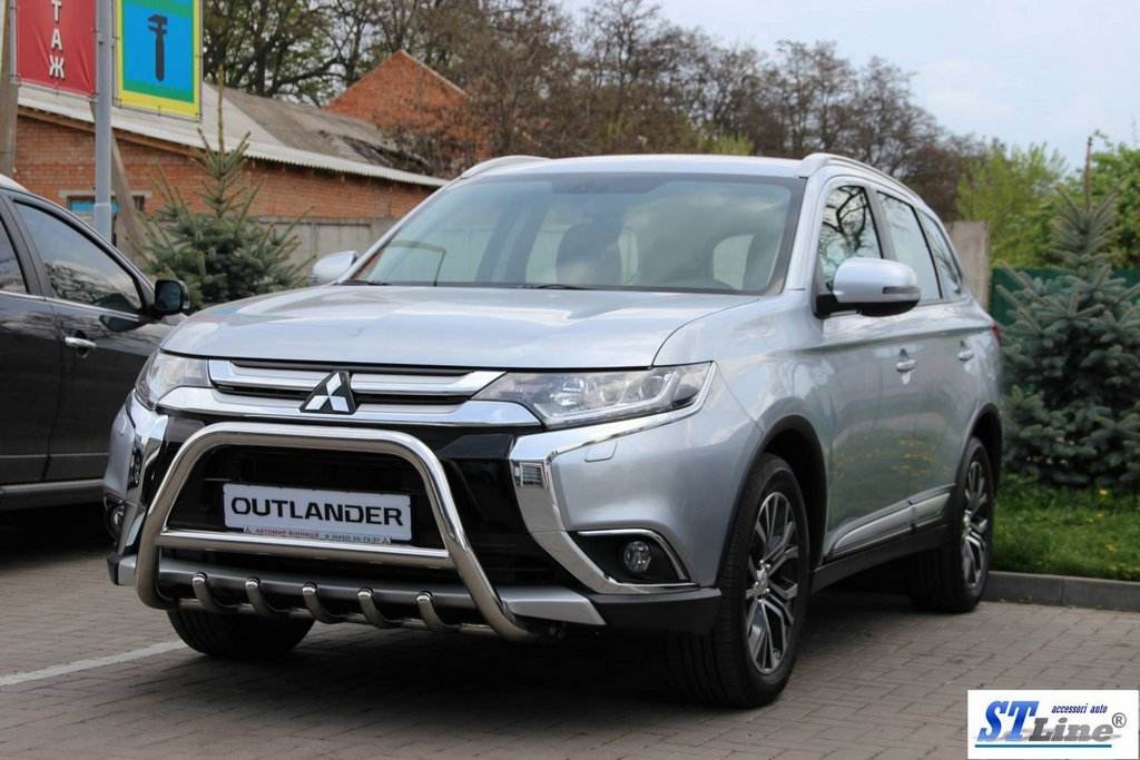 The WT003 bumper guard (stainless) for Mitsubishi Outlander 2012-2021 - Reelken Auto