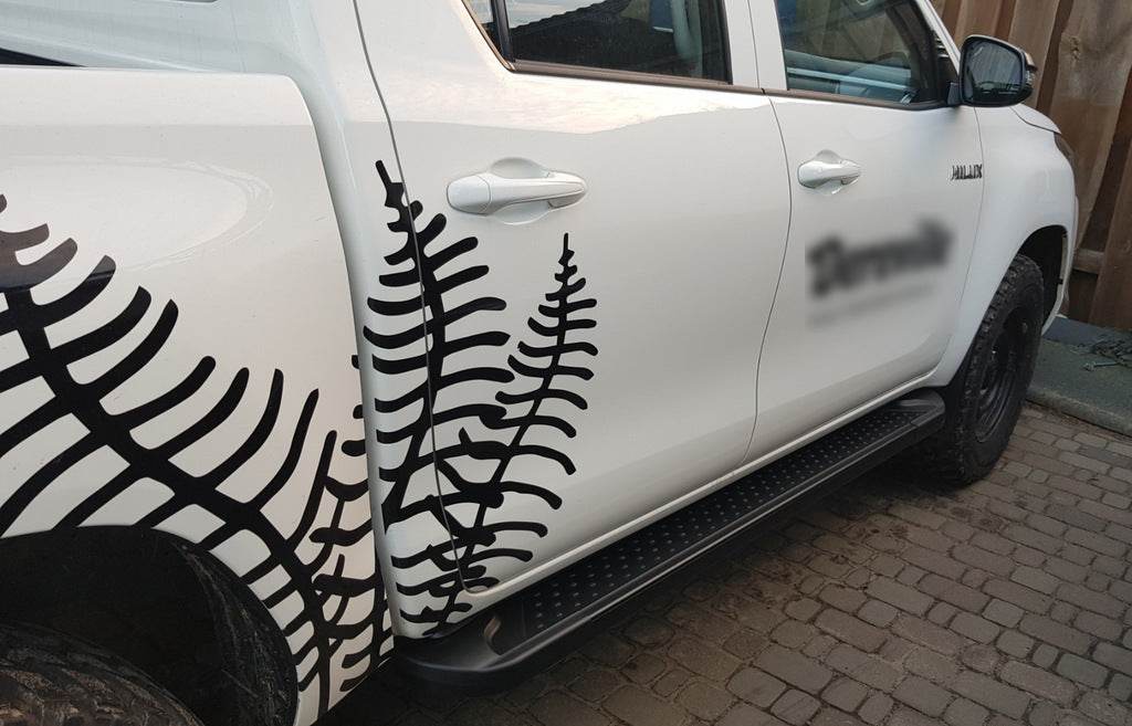Side sills Allmond Black (2 pieces, aluminum) for Toyota Hilux 2015↗ - Reelken Auto
