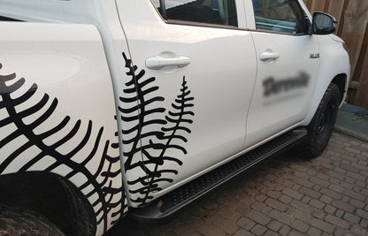 Side sills Allmond Black (2 pieces, aluminum) for Toyota Hilux 2015↗ - Reelken Auto
