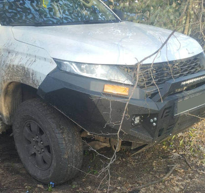 Front bumper with crankcase protection Dakar (2019+) for Mitsubishi L200 2015-2024 - Reelken Auto