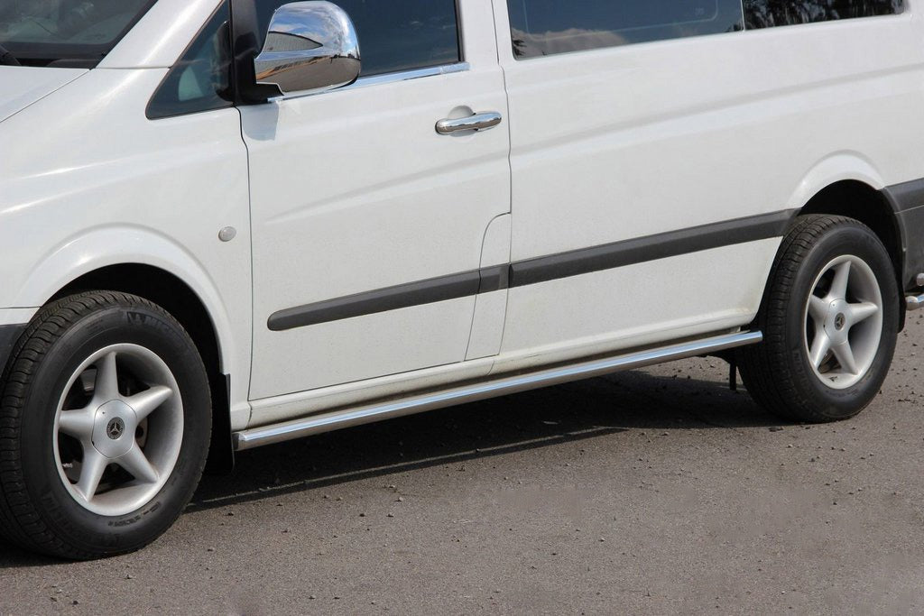 Side Bars BB001 (2 pcs, Stainless Steel) for Mercedes Vito W639 2004-2014 - image 1
