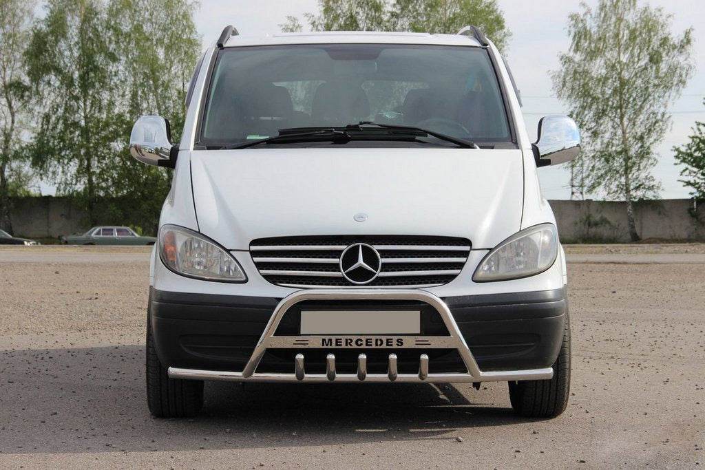 Kengurâtnik WT004-Plus with a mustache (stainless) for Mercedes Vito W639 2004-2014 - Reelken Auto