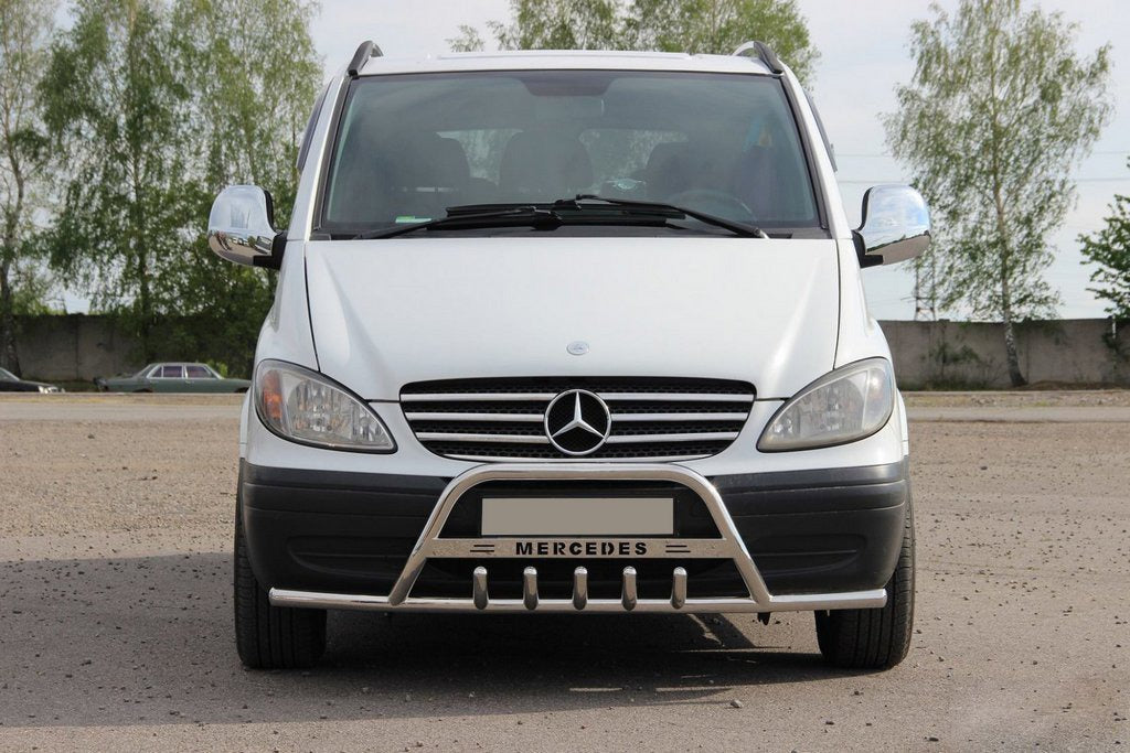 Bull Bar WT004-Plus with Bumper Guards (Stainless Steel) for Mercedes Viano 2004-2014 - image 1