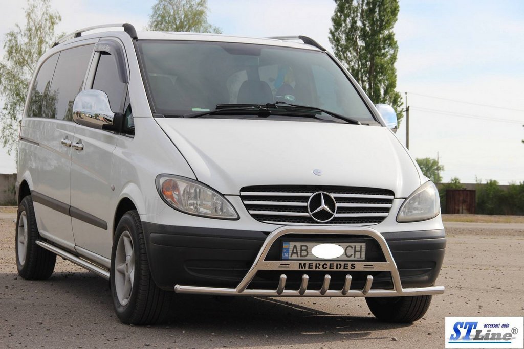 Bull Bar WT004-Plus with Bumper Guards (Stainless Steel) for Mercedes Vito W639 2004-2014 - image 2