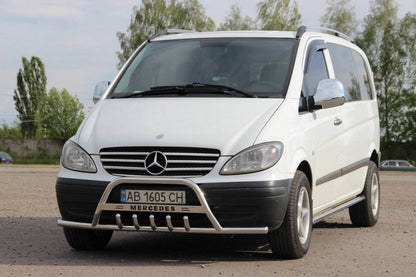 Kengurâtnik WT004-Plus with a mustache (stainless) for Mercedes Vito W639 2004-2014 - Reelken Auto