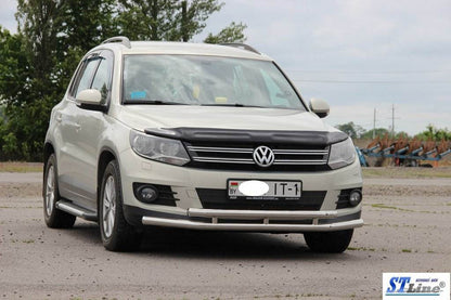Front protection ST016 (stainless) for Volkswagen Tiguan 2007-2016 - Reelken Auto