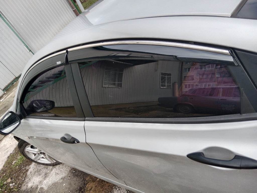 Window vents with chrome SD (4 PCs, Niken) for Hyundai Accent 2011-2017 - Reelken Auto