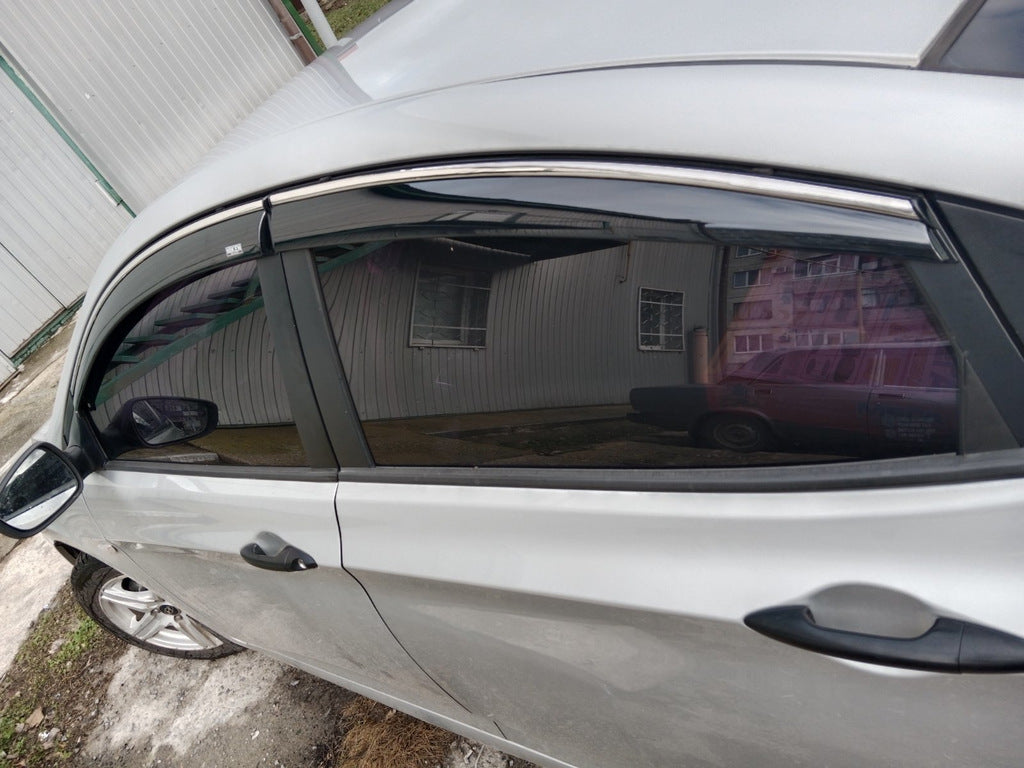 Window Deflectors with Chrome Trim SD (4 pcs, Niken) for Hyundai Accent 2011-2017 - image 3