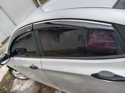 Window Deflectors with Chrome Trim SD (4 pcs, Niken) for Hyundai Accent 2011-2017 - image 3