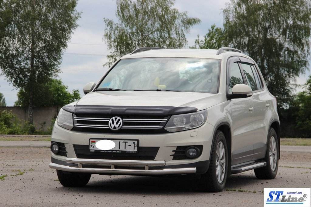 Front protection ST016 (stainless) for Volkswagen Tiguan 2007-2016 - Reelken Auto