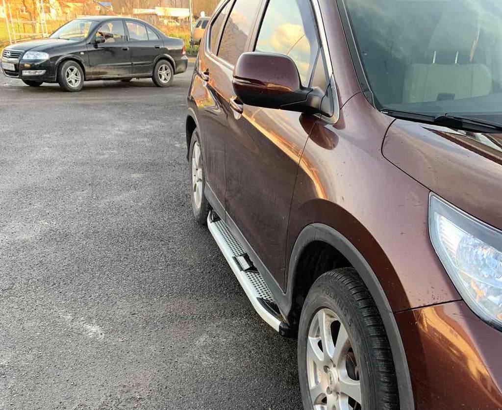 Lateral platforms Mevsim Gray (2 pieces, aluminum) for Honda CRV 2012-2016 - Reelken Auto