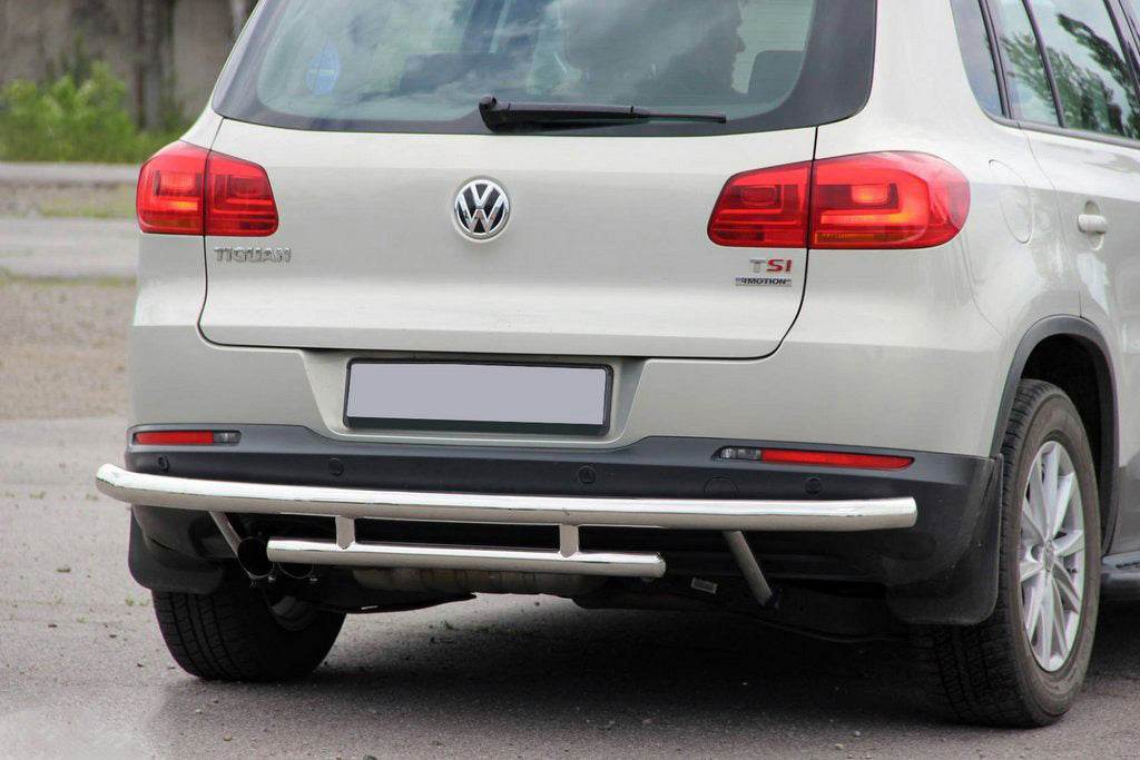 Rear protection AK002-2 (stainless steel) for Volkswagen Tiguan 2007-2016 - Reelken Auto