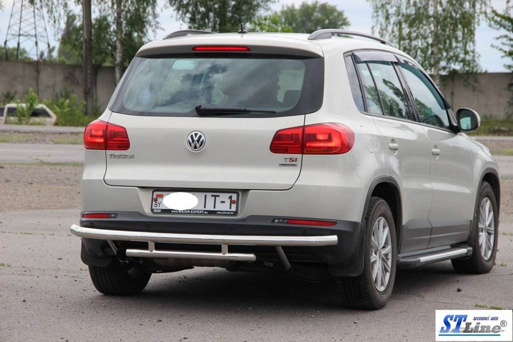 Rear protection AK002-2 (stainless steel) for Volkswagen Tiguan 2007-2016 - Reelken Auto