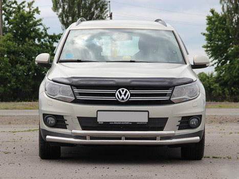 Front protection ST016 (stainless) for Volkswagen Tiguan 2007-2016 - Reelken Auto