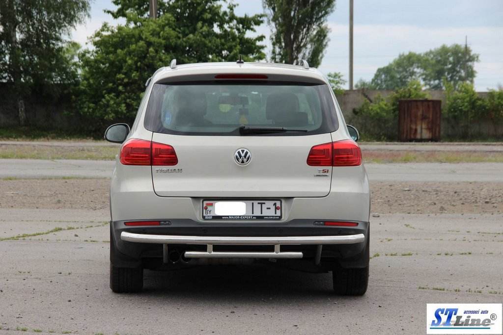 Rear protection AK002-2 (stainless steel) for Volkswagen Tiguan 2007-2016 - Reelken Auto