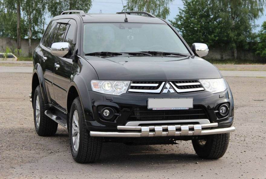 Front protection ST015 (stainless) for Mitsubishi L200 2006-2015 - Reelken Auto