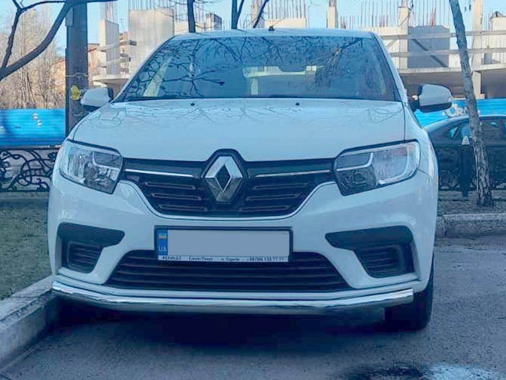 Front protection ST008 (stainless steel) for Renault Sandero 2013-2022 - Reelken Auto