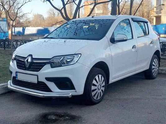 Front protection ST008 (stainless steel) for Renault Sandero 2013-2022 - Reelken Auto