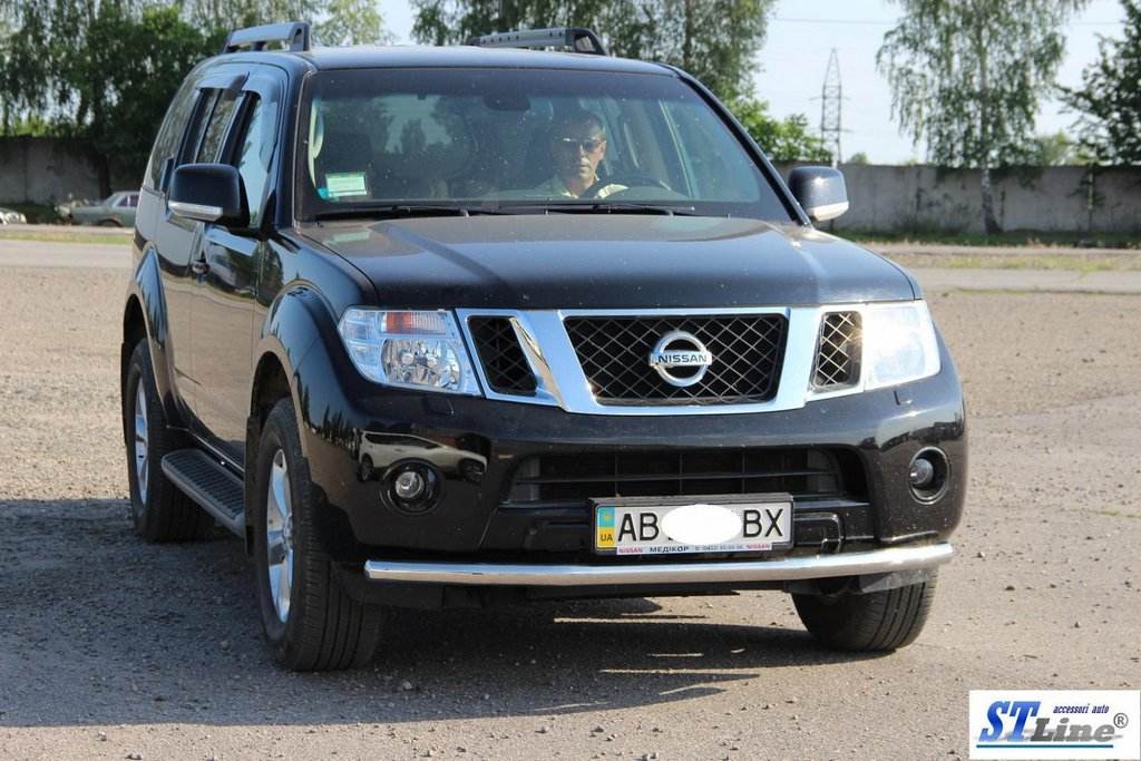Front protection ST008 (stainless) for Nissan Navara 2006-2015 - Reelken Auto