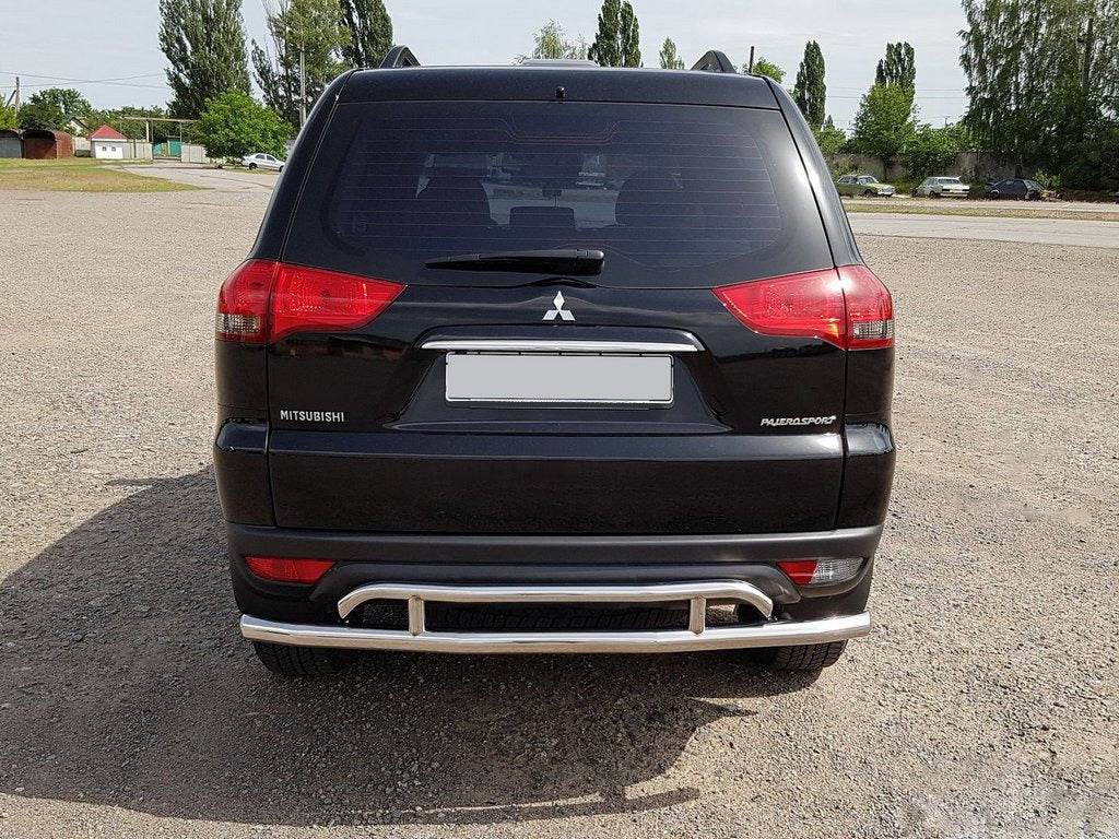 Back protection AK002-2 (2 pieces, stainless steel) for Mitsubishi Pajero Sport 2008-2015 - Reelken Auto