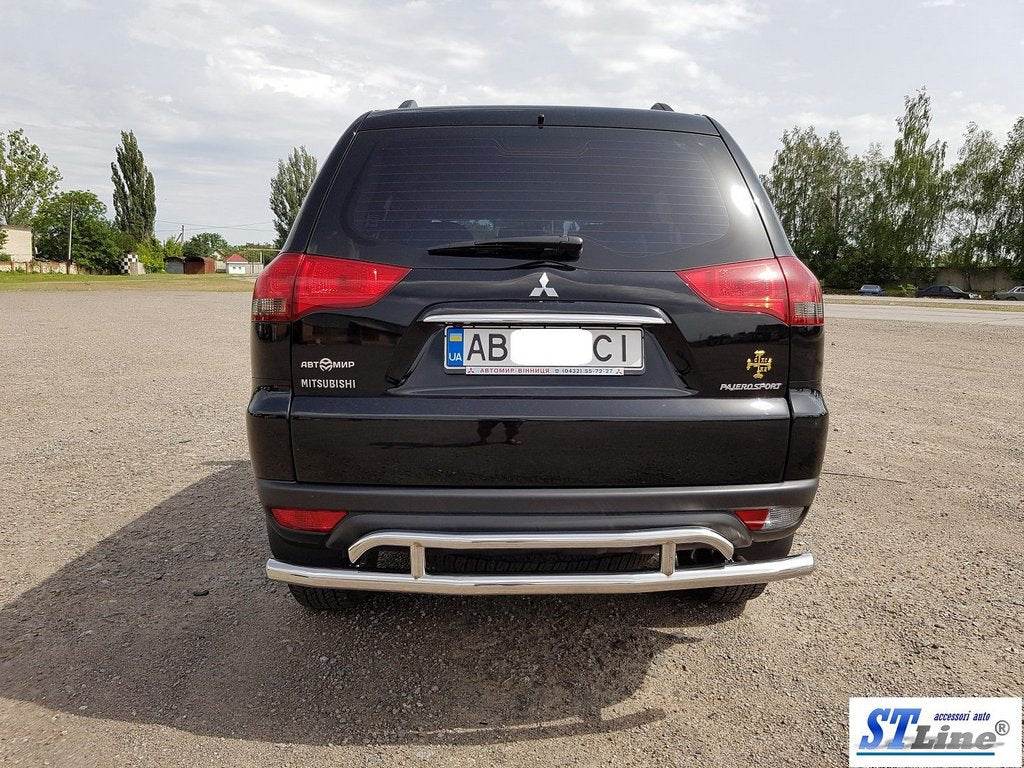 Back protection AK002-2 (2 pieces, stainless steel) for Mitsubishi Pajero Sport 2008-2015 - Reelken Auto