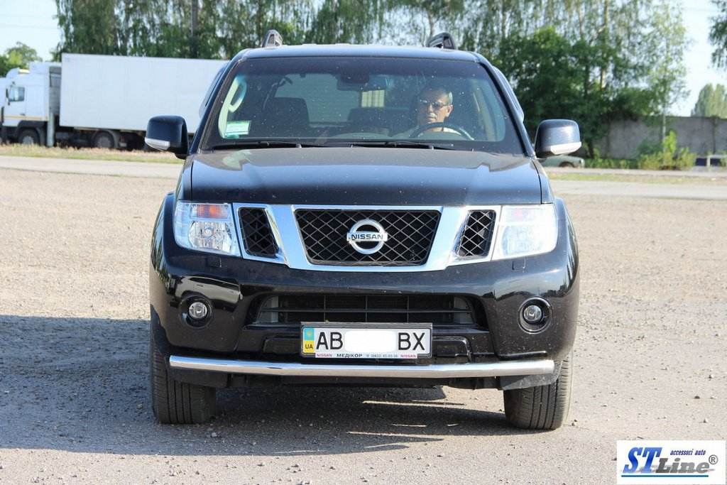 Front protection ST008 (stainless) for Nissan Navara 2006-2015 - Reelken Auto