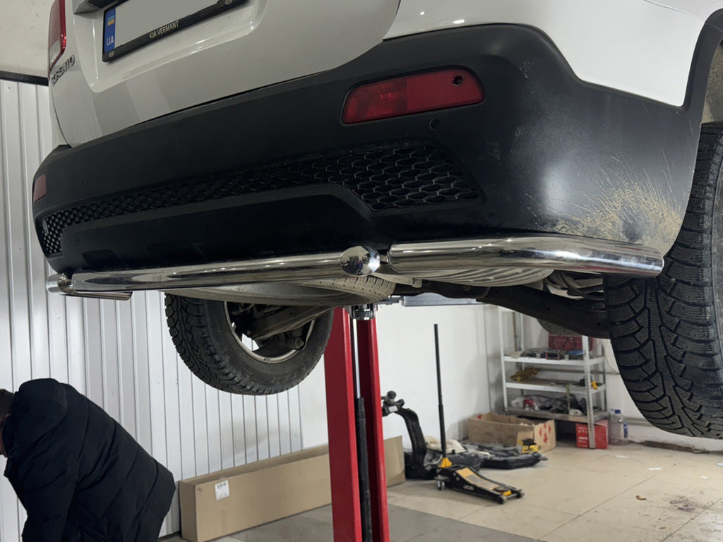 Rear corner bars with center section AK007-3 (2 pcs, stainless steel) for Kia Sorento II XM 2009-2014 - image 2