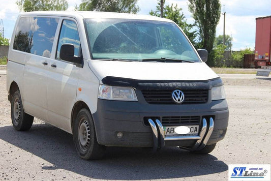 The bumper guard ST006-03 nostrils (stainless) for Volkswagen T5 Transporter 2003-2010 - Reelken Auto