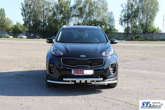 Front protection ST009-15 (stainless) for Kia Sportage 2015-2021 - Reelken Auto