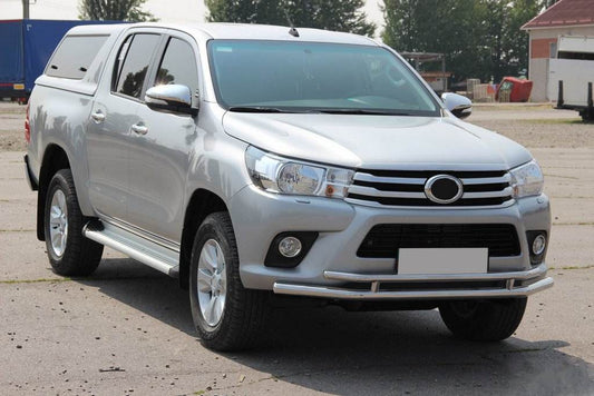 Front protection ST018 (stainless) for Toyota Hilux 2015↗ - Reelken Auto