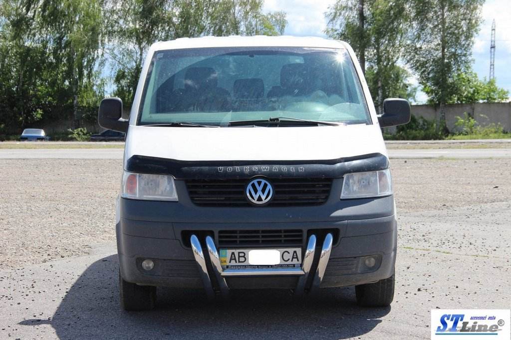 The bumper guard ST006-03 nostrils (stainless) for Volkswagen T5 Transporter 2003-2010 - Reelken Auto