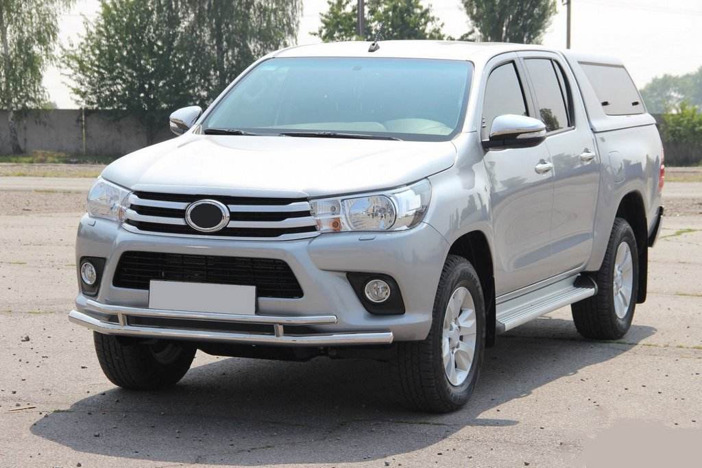 Front protection ST018 (stainless) for Toyota Hilux 2015↗ - Reelken Auto
