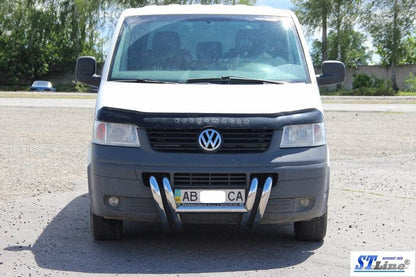 The bumper guard ST006-03 nostrils (stainless) for Volkswagen T5 Transporter 2003-2010 - Reelken Auto