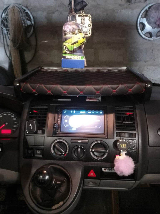 Shelf on the panel (Black with red thread) for Volkswagen T5 Transporter 2003-2010 - Reelken Auto