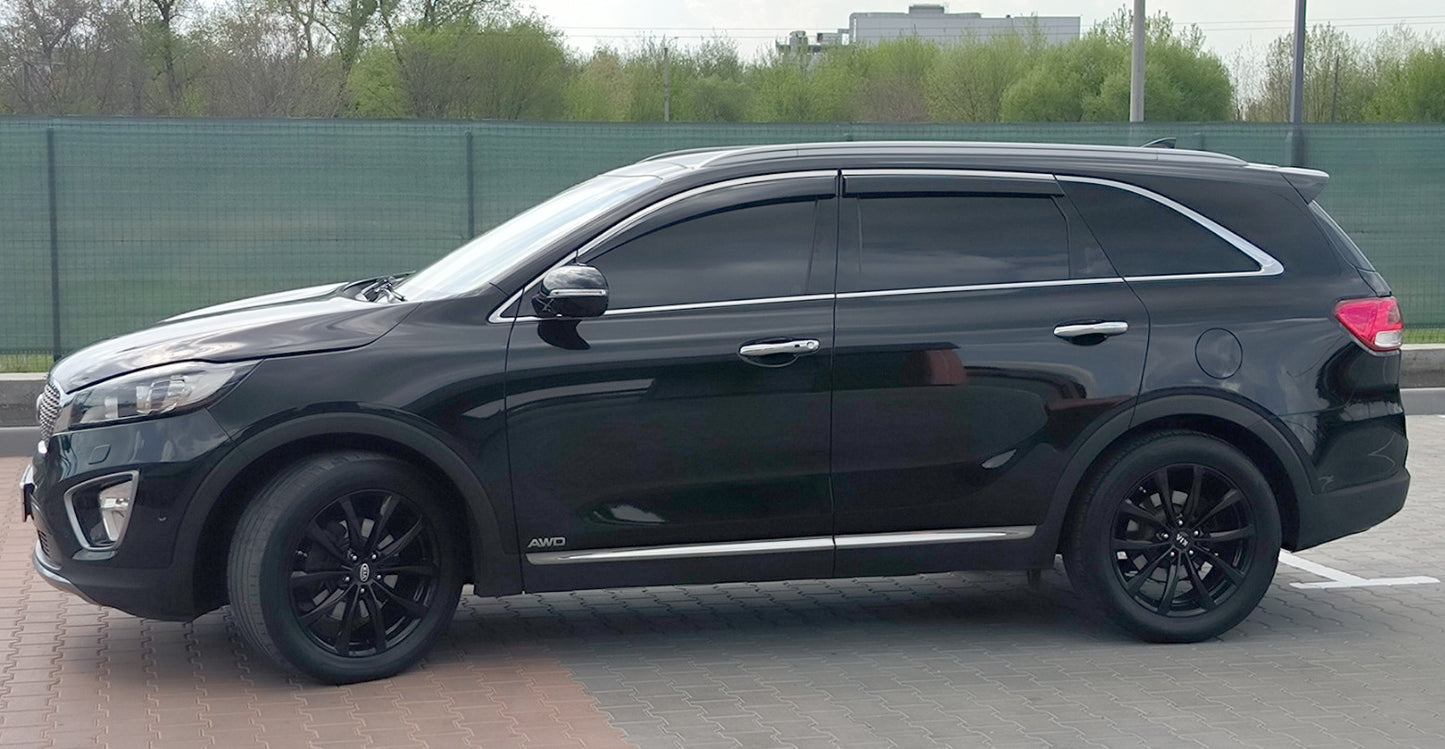 Window Deflectors with Chrome Trim Niken Luxury (4 pcs) for Kia Sorento III UM 2014-2020 - image 4