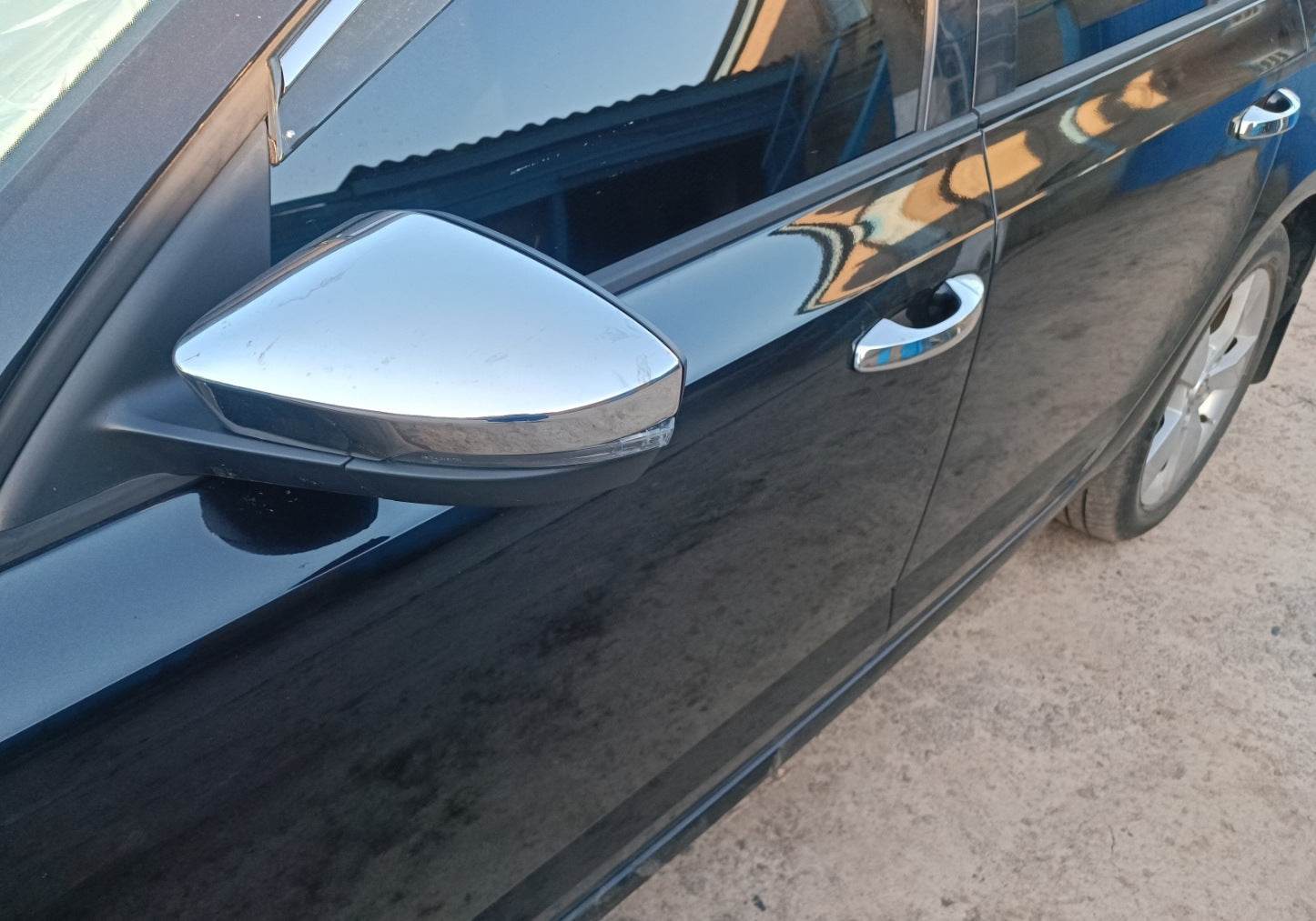Covers for mirrors (2 pcs, stainless steel) for Skoda Octavia III A7 2013-2019 - Reelken Auto