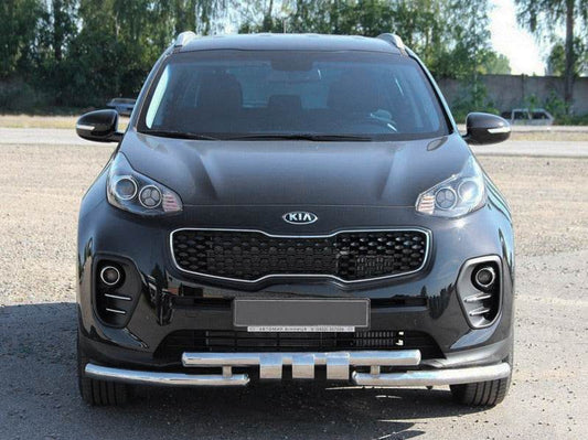 Front protection ST009-15 (stainless) for Kia Sportage 2015-2021 - Reelken Auto