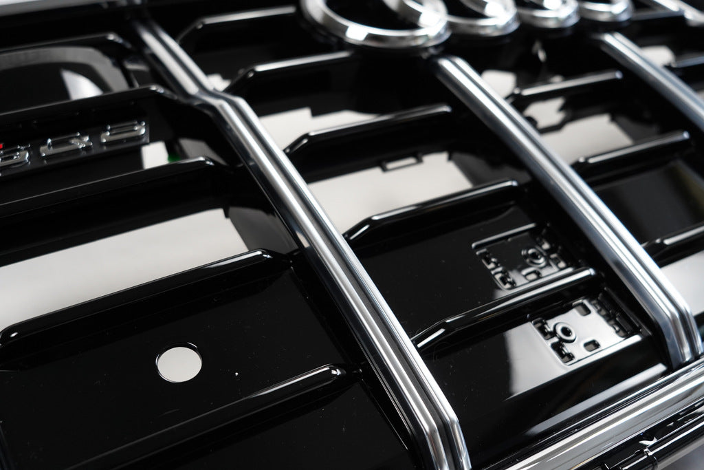 SQ-Style Front Grille (2018-2023, Black with Chrome) for Audi Q8 2018- - image 7