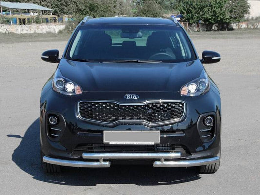 Front protection ST009 (stainless) for Kia Sportage 2015-2021 - Reelken Auto